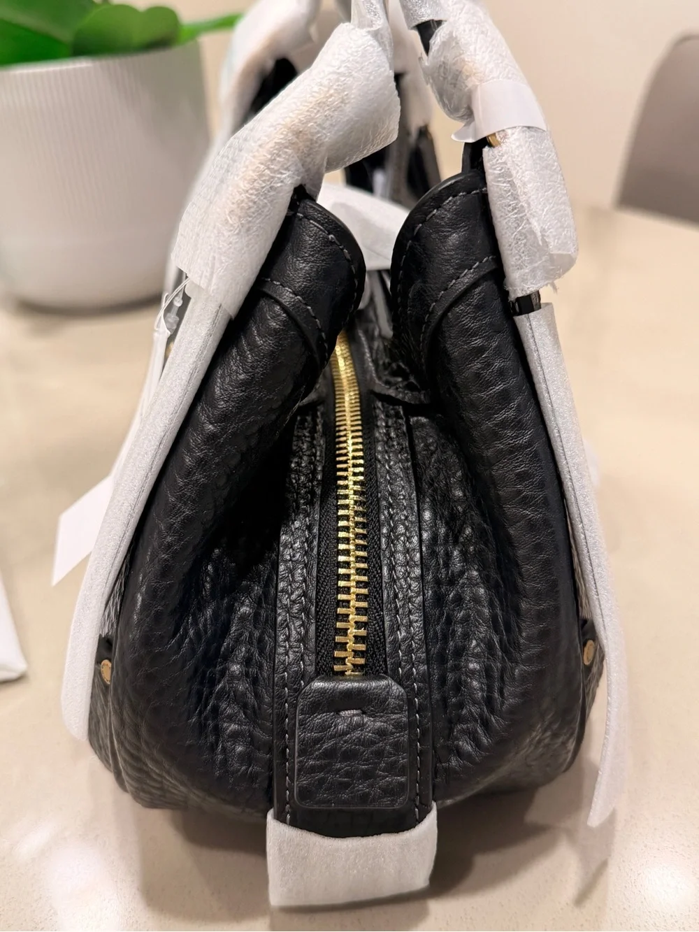 Coach Drifter Shoulder Bag 31 in Black Textured Pebbled Leather NWT